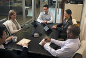 Click for large view of a Polycom SoundStation Duo Conference Room Installation Business Meeting.